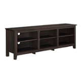 Walker Edison - Modern Open 6 Cubby Storage TV Stand for TVs up to 78" - Espresso