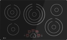 LG - 36" Built-In Electric Cooktop with 5 elements and Warming Zone - Black