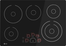 LG - 30" Built-In Electric Cooktop with 5 elements and Warming Zone - Black