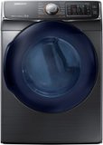 Samsung - 7.5 Cu. Ft. Stackable Electric Dryer with Steam and Sensor Dry - Black Stainless Steel