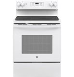 GE - 5.3 Cu. Ft. Freestanding Electric Range with Self-cleaning - White