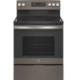 GE - 5.3 Cu. Ft. Freestanding Electric Convection Range with Self-Cleaning and No-Preheat Air Fry - Slate