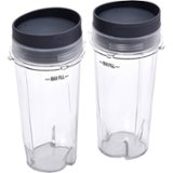 Ninja - 16 oz. Single Serve Cups with Lids (2-Pack) - Clear
