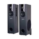 beFree Sound - 8" Powered 3-Way Floor Speakers (Pair) - Black