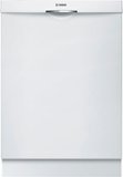 Bosch - 300 Series 24" Pocket Handle Dishwasher with Stainless Steel Tub - White