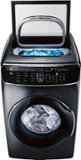Samsung - 6.0 Cu. Ft. High Efficiency Smart Front Load Washer with Steam and FlexWash - Black Stainless Steel