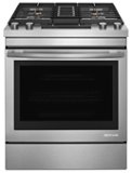 JennAir - 6.4 Cu. Ft. Self-Cleaning Slide-In Dual Fuel Convection Range - Stainless steel