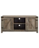 Walker Edison - Rustic Barn Door Style Stand for Most TVs Up to 65" - Gray Wash