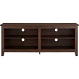 Walker Edison - Modern Wood Open Storage TV Stand for Most TVs up to 65" - Brown