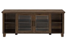 Walker Edison - Rustic Farmhouse Columbus TV Stand Cabinet for Most Flat-Panel TVs Up to 65" - Walnut