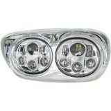 Heise - Dual 5.6" 9-LED Round Motorcycle Headlight - Silver