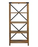 Walker Edison - Farmhouse 4-Shelf Bookcase - Rustic Oak