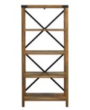 Walker Edison - Farmhouse 4-Shelf Bookcase - Rustic Oak