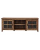 Walker Edison - Farmhouse Glass Door TV Stand Console for Most TVs Up to 78" - Rustic Oak