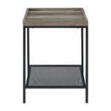 Walker Edison - Modern Tray Top Square End/Side Table - Black/Grey Wash