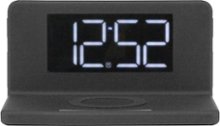 Aluratek - Alarm Clock with Nightlight and Qi Wireless Charging - Black