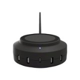 ChargeHub - X5 USB Charger with Wireless Charging Pad - Black