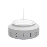 ChargeHub - X5 USB Charger with Wireless Charging Pad - White