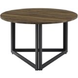 Walker Edison - Round Modern High-Grade MDF Coffee Table - Dark Walnut