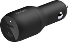 Belkin - 36W Dual USB-C Car Charger with PPS Charging and Power Delivery 2, compatible with iPhone 14, Samsung Galaxy, and more - Black