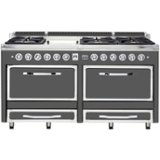 Viking - Tuscany 7.6 Cu. Ft. Freestanding Double Oven Dual Fuel True Convection Range - Damascus Gray