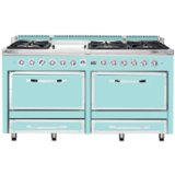 Viking - Tuscany 7.6 Cu. Ft. Freestanding Double Oven Dual Fuel True Convection Range - Bywater Blue