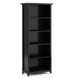 Simpli Home - Amherst Transitional Wood 5-Shelf Bookcase - Black