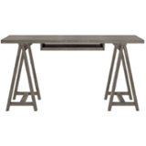 Simpli Home - Sawhorse Rectangular Modern Industrial Wood Table - Farmhouse Gray