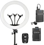 Sunpak - Premium Series 18 Inch Bi-Color Ring Light Kit with BOYA Wireless Microphone and Bluetooth Remote