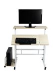 Mind Reader - 2 Tier Sit and Stand Desk XL - White