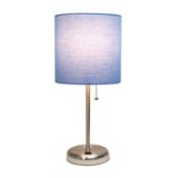 Limelights - Stick Lamp with USB charging port and Fabric Shade - Blue