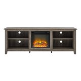 Walker Edison - 70” Classic Fireplace TV Stand for TVs up to 80” - Grey wash