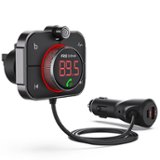 Rexing - FMT2 Bluetooth FM Transmitter Hands-Free Car Kit with QC3.0 and Smart 2.4A Dual USB Ports - Black