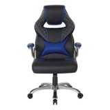 OSP Home Furnishings - Oversite Gaming Chair in Faux Leather with Accents - Blue