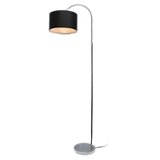 Simple Designs - Arched Brushed Nickel Floor Lamp - Brushed Nickel base/Black shade