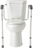 Medline - Guardian Toilet Safety Rails, 300-lb. Weight Capacity, One Pair for One Toilet - Silver