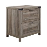 Walker Edison - Modern Farmhouse Metal Accent 2-Drawer File Cabinet - Grey Wash