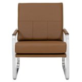 Studio Designs - Allure Leather and Chrome Armchair - Caramel