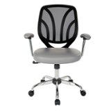 OSP Home Furnishings - Screen Back Task Chair with Faux Leather Seat - Charcoal