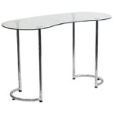 Flash Furniture - Half-Round Contemporary Glass  Home Office Desk - Clear/Chrome