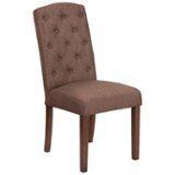 Flash Furniture - Hercules Hampton Hill Series  Midcentury Fabric Dining Chair - Upholstered - Brown Fabric