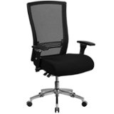 Flash Furniture - Hercules Contemporary Fabric 24/7 Big & Tall Swivel Office Chair - Black Fabric/Mesh
