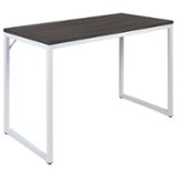 Flash Furniture - Kimberly Rectangle Industrial Laminate  Office Desk - Rustic Gray Top/White Frame