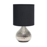 Simple Designs - Hammered Silver Drip Mini Table Lamp - Silver