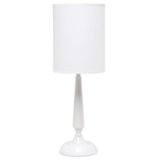 Simple Designs - Traditional Candlestick Table Lamp - White