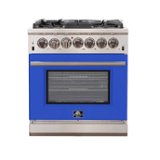Forno Appliances - Capriasca 4.32 Cu. Ft. Freestanding Gas Range with Convection Oven - Blue Door - Blue Door