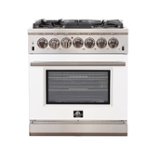 Forno Appliances - Capriasca 4.32 Cu. Ft. Freestanding Gas Range with Convection Oven - White Door - White