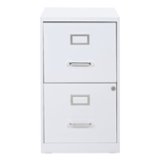 OSP Home Furnishings - 2 Drawer Locking Metal File Cabinet - White