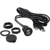 Metra - Axxess Dual Cigarette Socket 3' USB Cable - Black