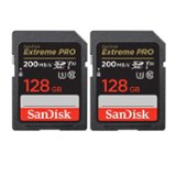 SanDisk 128GB Extreme PRO 200MB/s SDXC UHS I Memory Card (2 pack